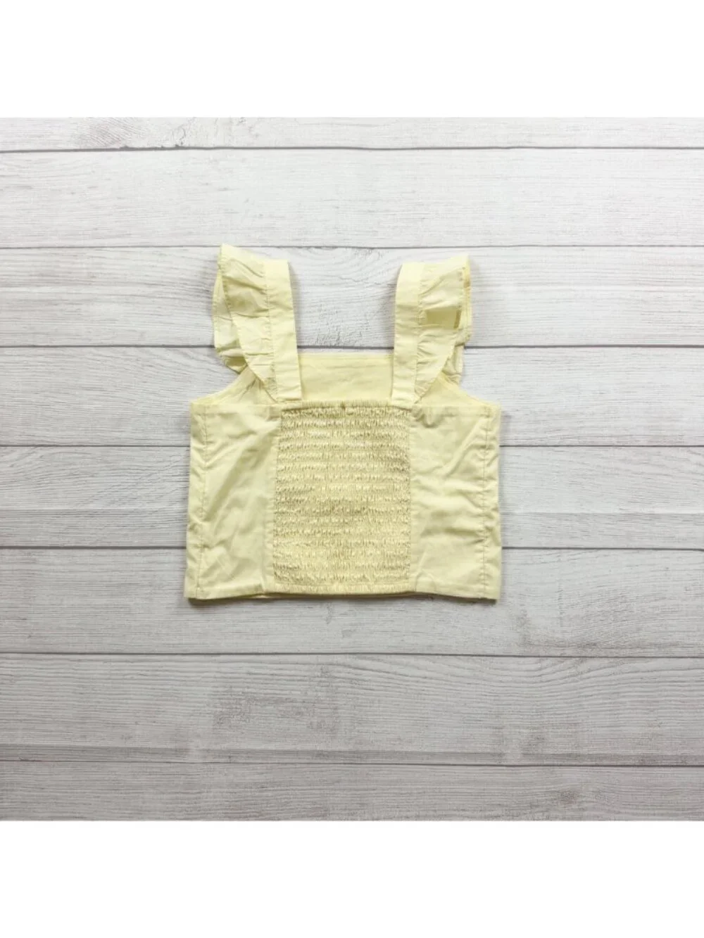 Abercrombie Kids Yellow Ruffle Smocked Sleeveless Top 9-10